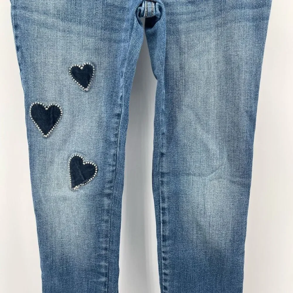 Gap Kids Girls Velvet Heart Pull-On Jeggings Blue Indigo Ankle Length Size 12